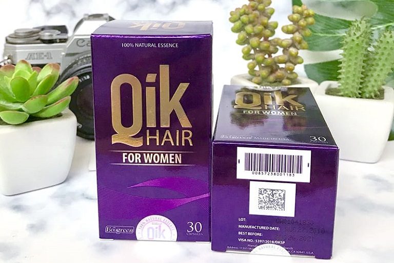 Thực phẩm chức năng Qik Hair (Cho nữ) giúp làm chậm quá trình lão hóa tóc, giảm rụng tóc