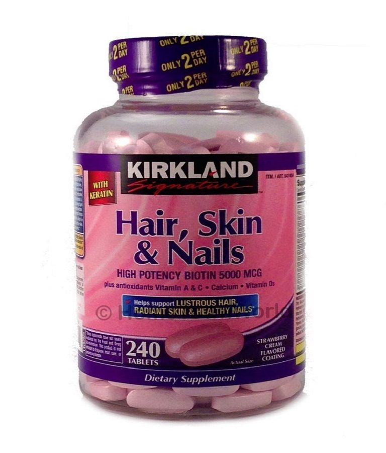 Thực phẩm chức năng của Mỹ Hair Skin Nail Kirkland giúp ngăn cản gốc tự do gây hại cho tóc