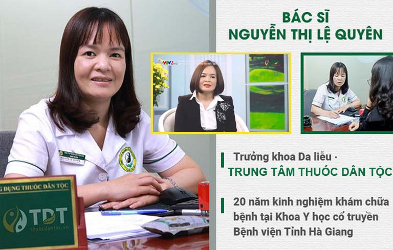 Bác sĩ Nguyễn Lệ Quyên trực tiếp khám chữa mề đay cho chị Ngọc