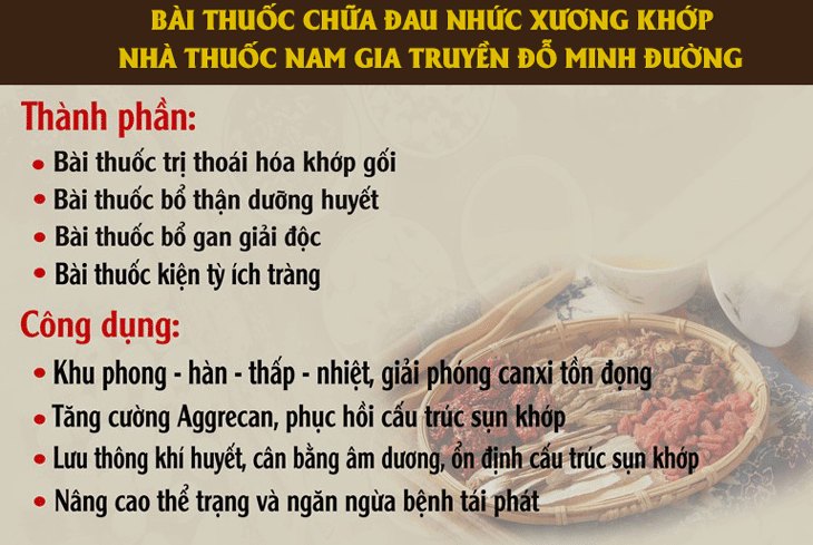 Tác dụng bài thuốc viêm đau khớp gối Đỗ Minh Đường