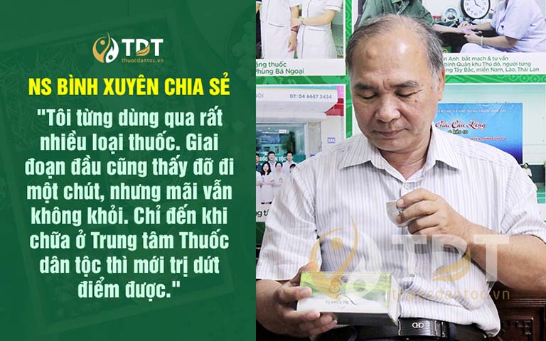Nghệ sĩ Bình Xuyên hài lòng về kết quả điều trị bệnh trĩ tại Trung tâm Thuốc dân tộc