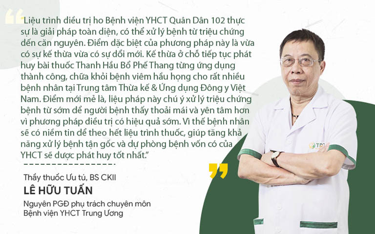Thầy thuốc ưu tú Lê Hữu Tuấn nhận xét bài thuốc chữa ho bệnh viện Quân dân